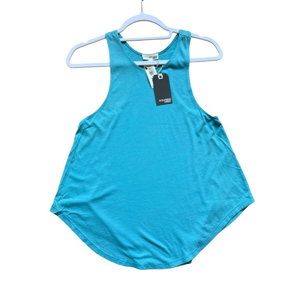 Wilfred Blue Asymmetrical Tank Top XS Basic Casual Relaxed Lightweight Summer